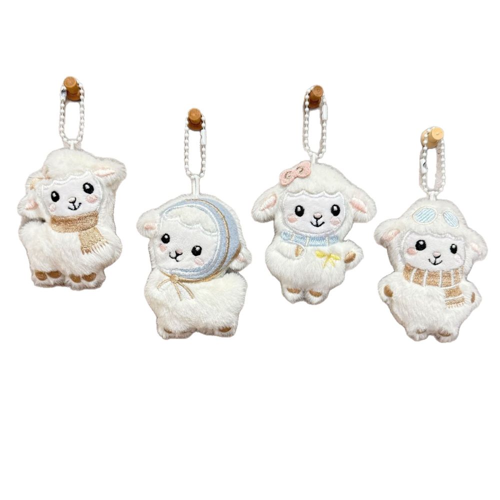 Soft Material Backpack Pendant Plush Texture Lamb Pendant Adorable Lamb Keychain Daily Carry