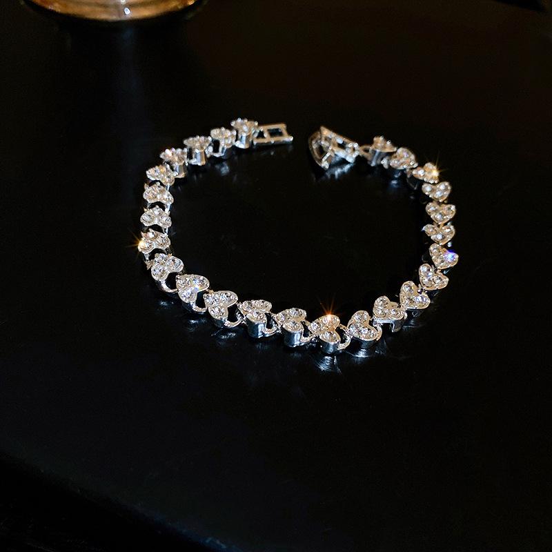 Pulsera Coreana de Zircón Esmeralda y Diamantes - Joyería de Amistad Brillante de Alta Gama para Mujeres a la Moda