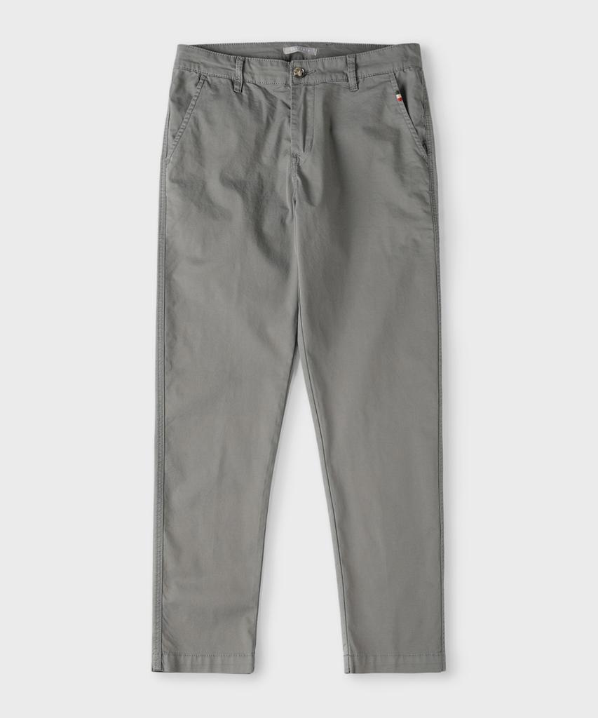 PANICALE Gray Regular Slim Fit Cotton Pants (Type A)