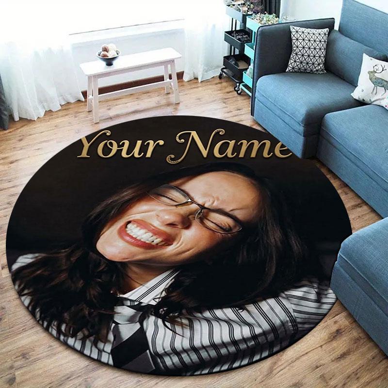 Billie Eilish Custom Name Round Area Rug,Carpet Rug for Living Room Bedroom Sofa Playroom Decor,Non-slip Floor Mat