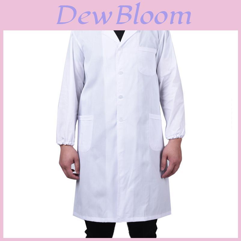 Unisex Doctor Nurse Workwear Long Sleeve Short Sleeve Lab Coat White Winter Summer