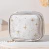 Velvet Small Cosmetic Case Women Travel Makeup Bag Star Pattern Cosmetic Bag Zippered Pouch for Lipstick Sanitary Napkin Storage