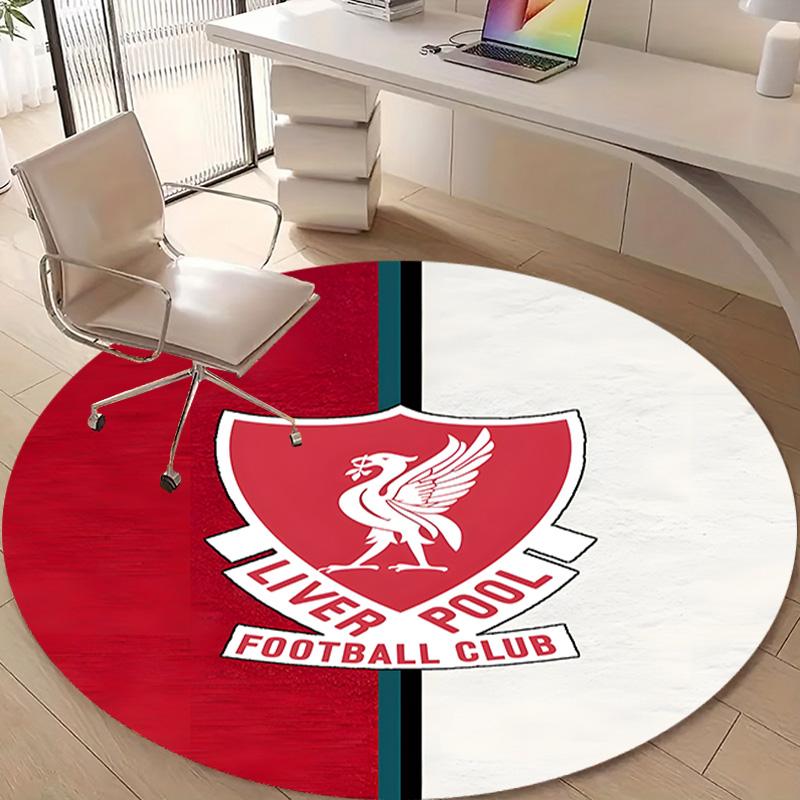 1pc L-Liverpool Print Round Carpet Chair Round Carpet Suitable for Bedroom Living Room Home Decorative Carpet