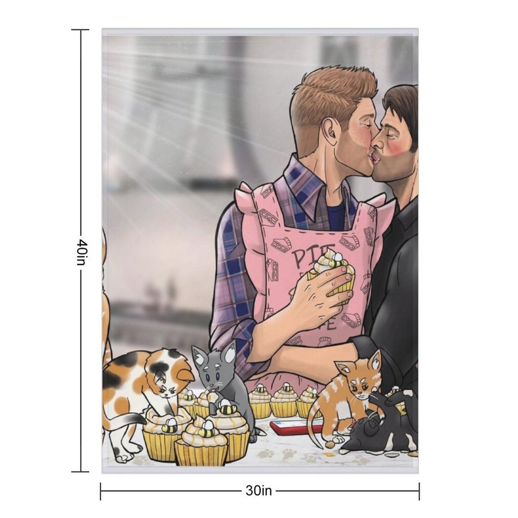 Cupcakes and Kittens Throw Blanket Hair Vintage Furrys Plush Blankets