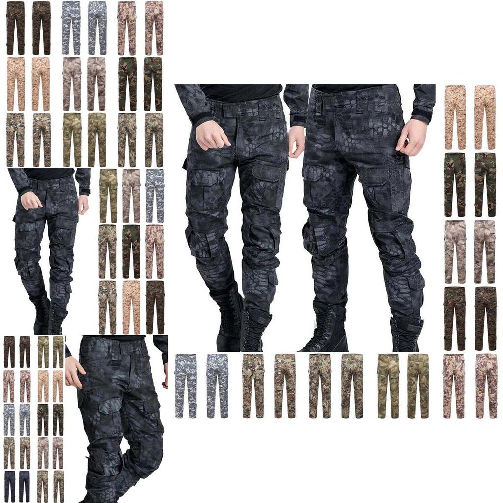 Men's Military Army Combat Tactical Airsoft Pants With Multi-pockets And Ergonomic Knee Design
