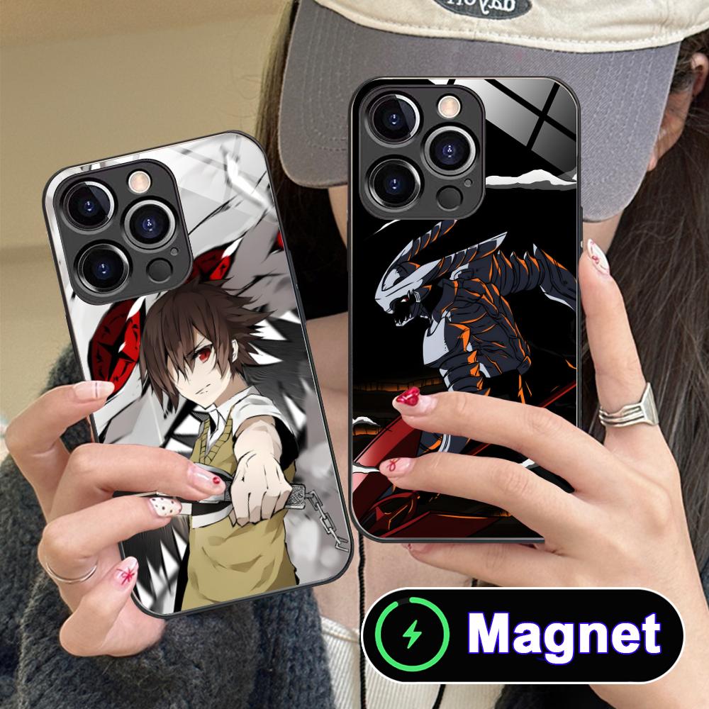 Akame Tatsumi Glass MagSafe Mobile Phone Case for iPhone 17 16 15 14 13 12 11 Air Pro Max Plus Mini Colorful Cover