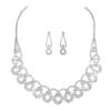 Sparkling Rhinestone Necklace Earrings Set, Fashion Versatile Necklace Earrings Two-piece Set