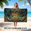 Tree of Life Theme Beach Towel Personalized Custom Name & Text Soft Quick Dry Beach Towel for Swimming Travel