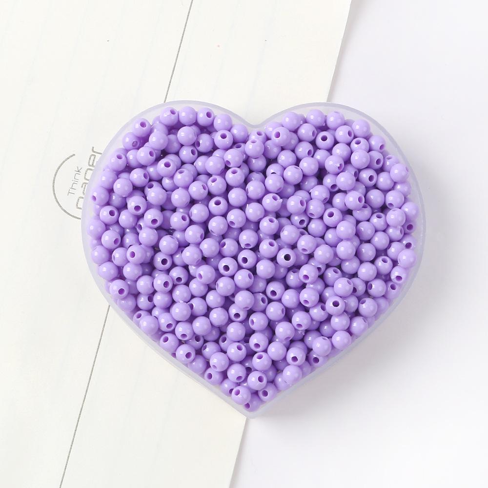 42-Color Acrylic Solid Color Round Beads Rice Beads Handmade Diy Beaded Loose Beads Bracelet Necklace Jewelry Material 3/4Mm