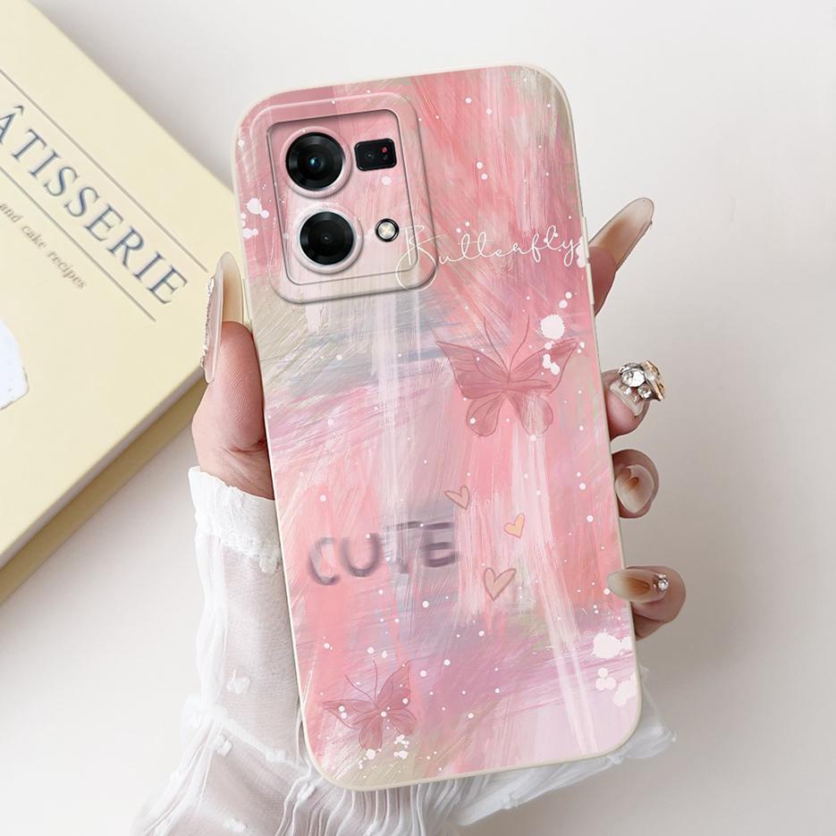 Für Oppo F21 Pro 4G Hülle Reno7 4G CPH2363 Luxuriöse Candy-Lackierte Abdeckung Weiche Silikonhülle Für Oppo Reno8 Reno 7 F21s Pro 4G Fundas