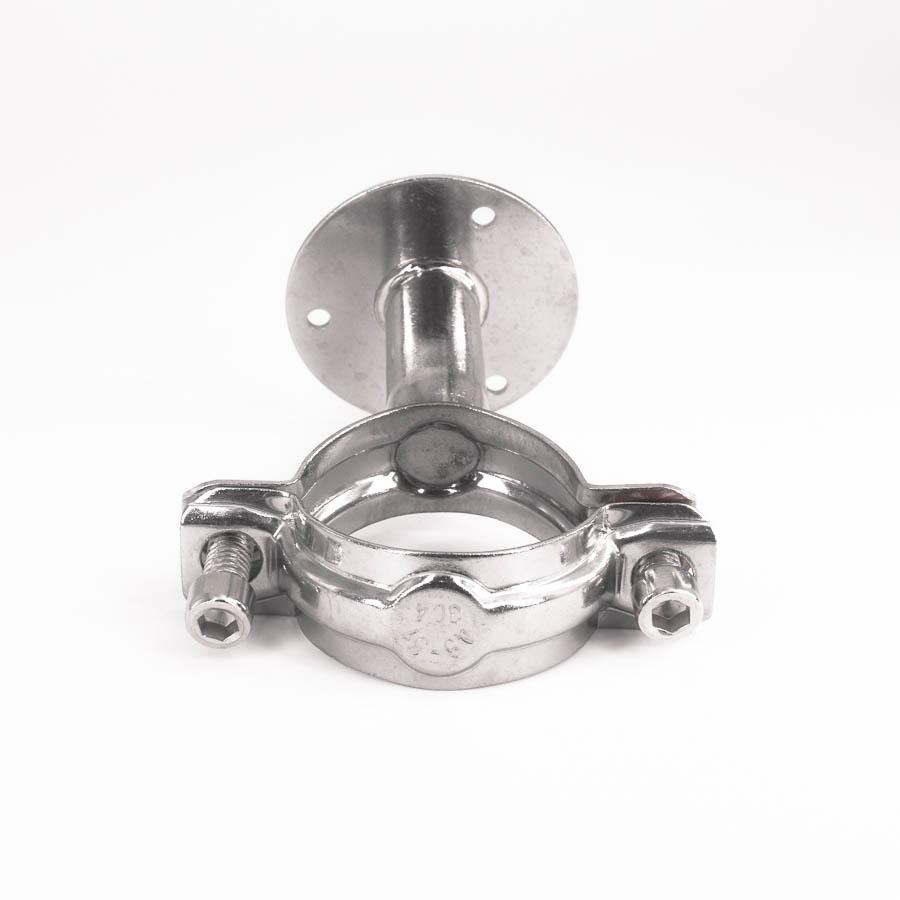 

12-108mm 3/4 -4 Pipe Hanger Bracket Clamp 1-1/2 38mm Support Clip With Base Plate 304 Stainless For Beer Brewing L=50mm Fit OD 12-14mm