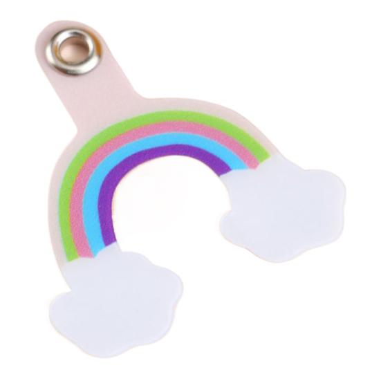 

Нашивка на ремешок для телефона Радужный ремешок Не тянущий, устойчивый к разрыву Портативный съемный анти-потерянный мультяшный патч через плечо для мобильного телефона розовый