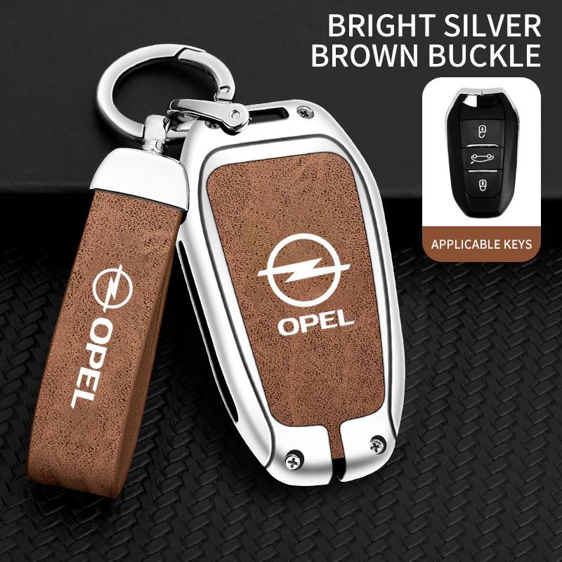 Kožené Zine Alloy Pouzdro na chytrý klíč od auta Kryt Chránič Klíčenka Pro Opel Mokka Corsa Astra Phev Grandland Hybrid 2025 Příslušenství