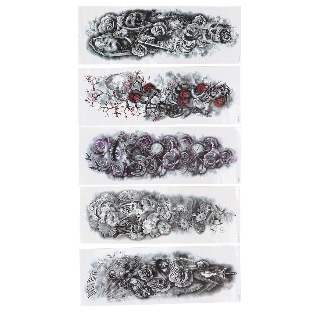 5pcs Full Arm Personalized Tattoo Stickers Waterproof Art Temporary Fake Tattoo Stickers