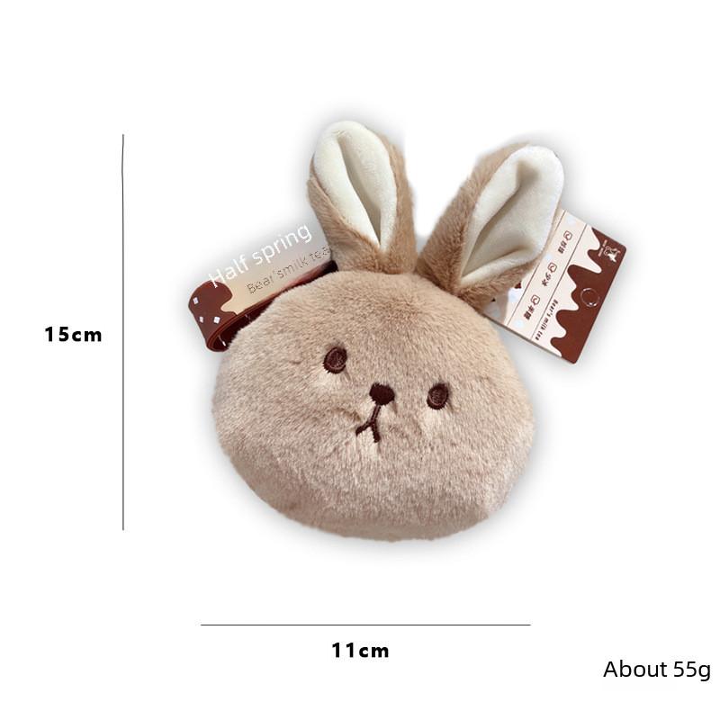 Brown Dog Plush Keychain Cute Animal Backpack Pendant Keyring Cartoon Gift Kids