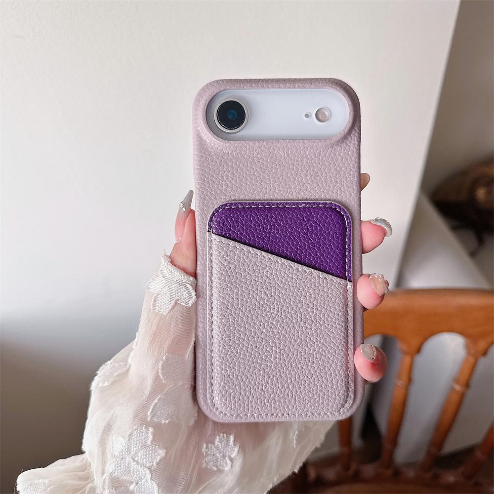 Color Collision Leather Wallet Card Slot Phone Case IPhone 17 Air 16E 16 Pro Max 15 14 Plus 13 Mini 12 11 Back Cover