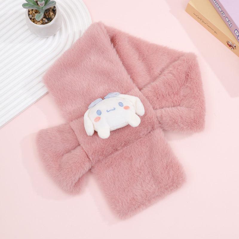 2025 Kinder Cartoon Plüsch Imitation Kaninchenfell Schal - Herbst/Winter Festlicher Nackenwärmer