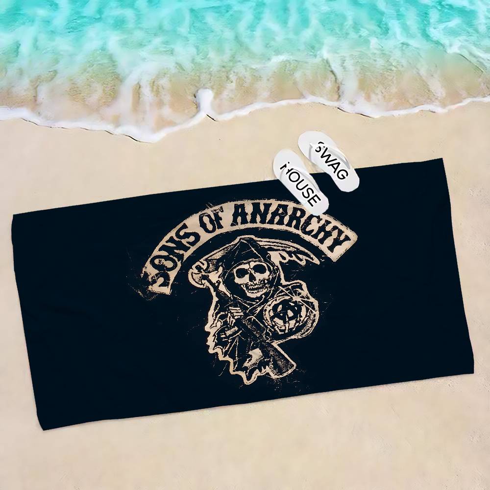Son Of Anarchy American Bath Towel Microfiber Soft Water Absorbing Breathable For Girl Kids Decorative Cartoon Beach Towel