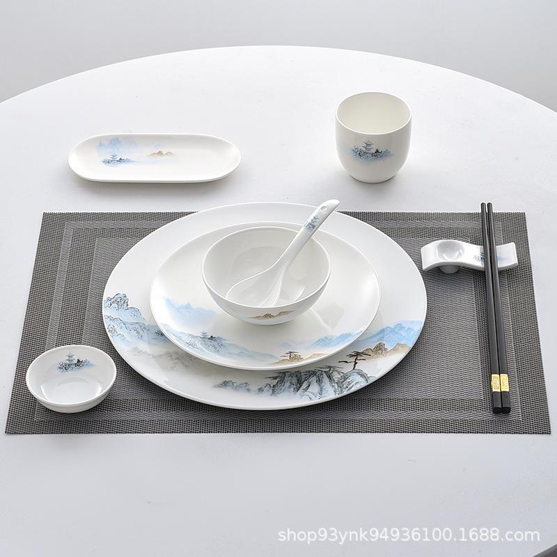 Luxuriöses Knochenporzellan Geschirrset für gehobene Mahlzeiten - Schüsseln & Teller