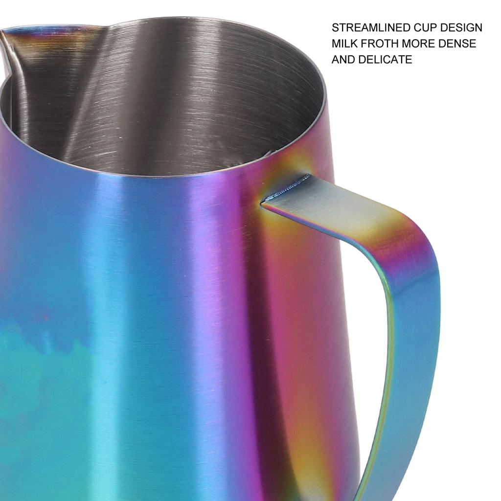 Frothing Pitcher Eagle Spout Prevent Spilling 304 Stainless Steel Frother Cup with Handle for Milk Coffee 420ml
