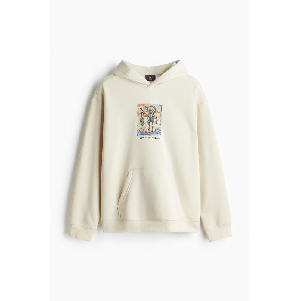 

Толстовка свободного кроя HM бежевого цвета с капюшоном MicHel Basquiat XS