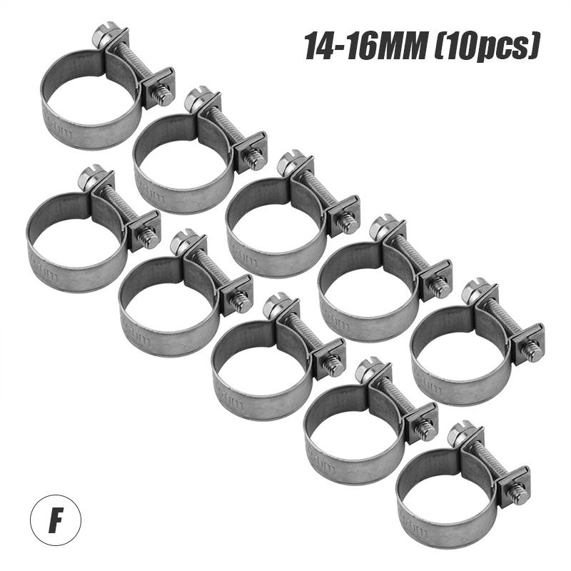 10PCS/Set Car Fuel Hose Clips Hoses Clamps Set Mini Carbon Steel Air Hose Clamp Diesel Petrol Pipe Clips Auto Hose Parts