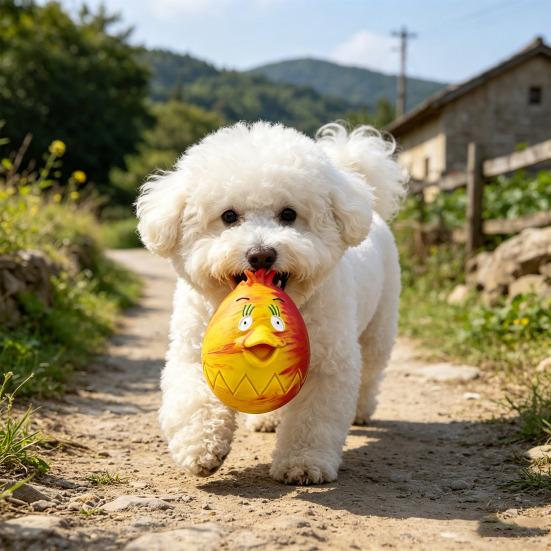 Pet Toy Built-in Airbag Sound Effect Chewing Toy with Bird Design Elastic Rubber Interactive Toy for Dogs
