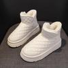 Platform snow boots women's winter cotton shoes 2025 new velvet women's shoes fashion short tube waterproof and non-slip bread shoes