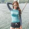 Womens Long Sleeve Rash Guard Set Quick Dry UV Protection Surfing Diving Swimsuit With Spandex Lycra Fabric