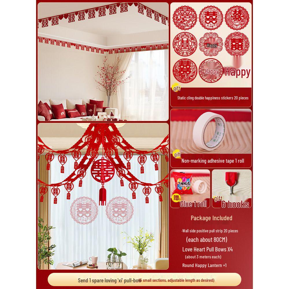 Complete Wedding Decoration Set: Bride's Room, Groom's New Home & Living Room Ceiling