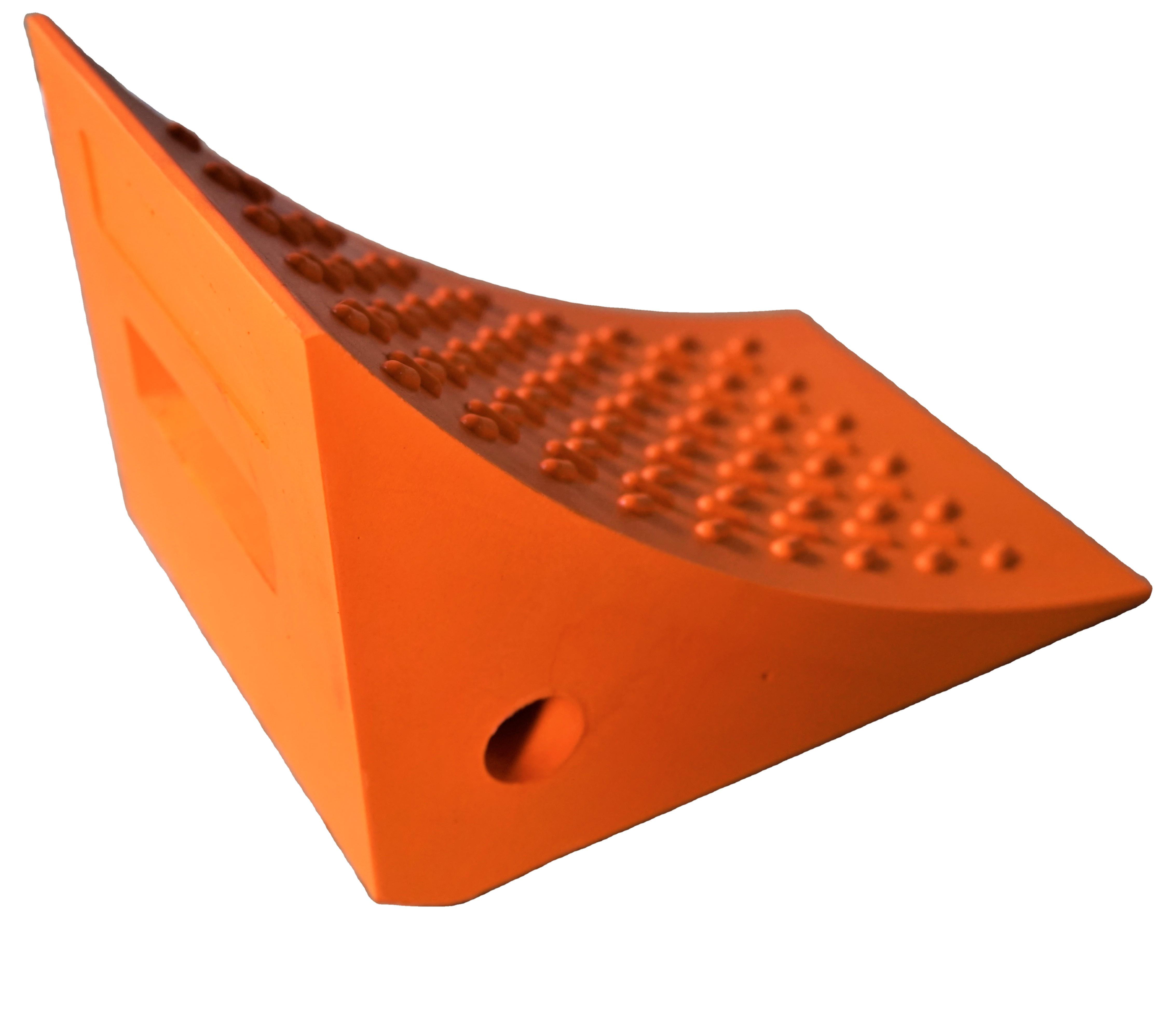 20 Ton Truck Wheel Chocks Polyurethane PU Wheel Stopper Easy Handle with  LOGO pu