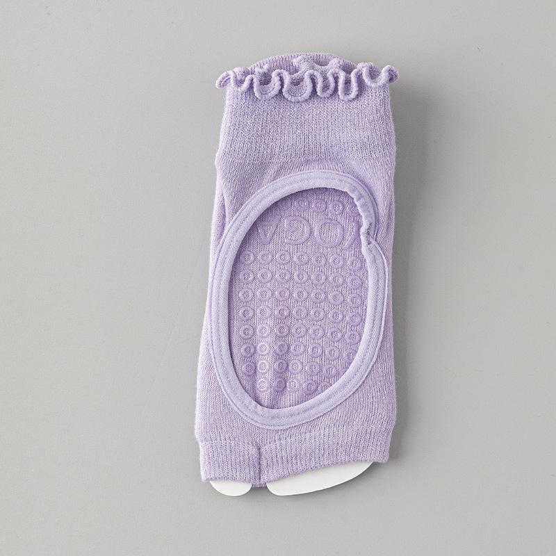 

Yoga Socks, Summer Women s Combed Cotton Short Socks, Pilates Sports Floor Anti-slip Boneless Toe Separation Socks 1 pair фіолетовий