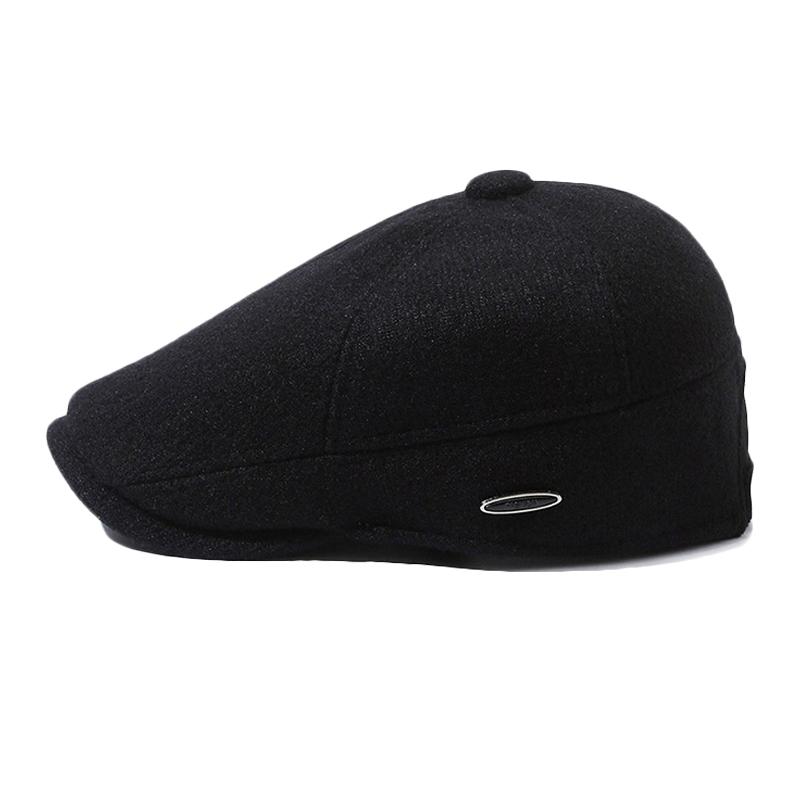 Old Man Beret Men's Autumn Winter Middle-Aged and Elderly Dad Hat Outdoor Ear Protection Warm Cap Peaked Cap