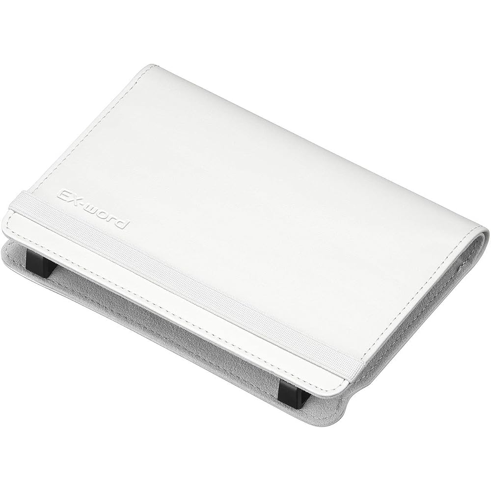 Casio Genuine EX-word Electronic Dictionary Case, Book Cover Type, White XD-CC2505WE