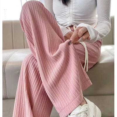 Hot-Selling Women's High-Waisted Pleated Wide-Leg Cloud Trousers, Spring/Summer, Seven Colors