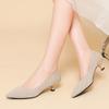 Pointed Toe Shallow Mouth Fabric Flat Bottom Women's Solid Knitted Soft Bottom Large Shoes Size 34-43