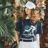 CHALLENGER Clgr Summer Cooling Material Women'S Oversized Short Sleeve T-Shirt Black