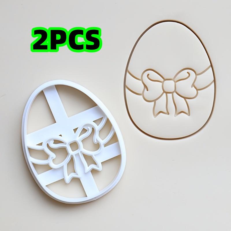 

2-Piece Easter Egg-Shaped Cookie Cutters, Egg Stamping Tools, Embossing Tools, Easter Stamp Molds Suitable for Home and Professional Bakers, Easter