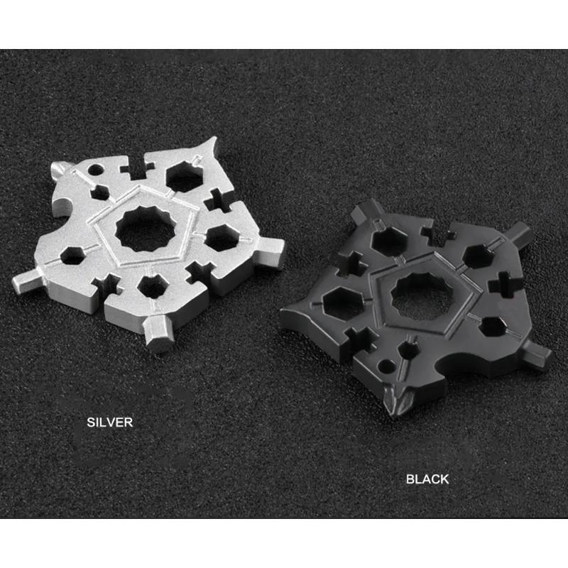 23 In 1 Pentagon Multi-function Snowflake Inner Six Angle Wrench Tool Outdoor EDC Screwdriver Bicycle Combination Tool 58*58mm