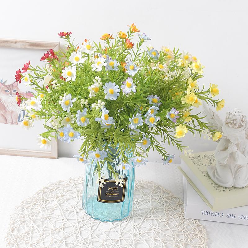 15Head Artificial Daisy Bouquet Living Room Dining Table Decoration Room Decoration Bridal Wedding Decor Party Festival Accessor