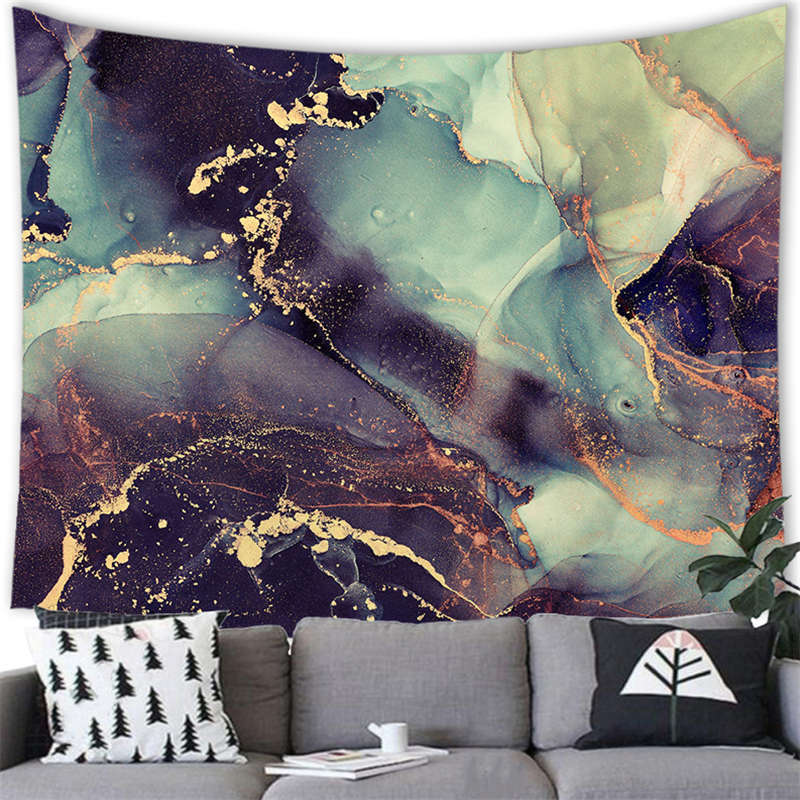 Silk-Textured Pigment Blending Digital-Printed Polyester Tapestries Living Rooms Bedrooms Macrame Wall Hanging Room Decor