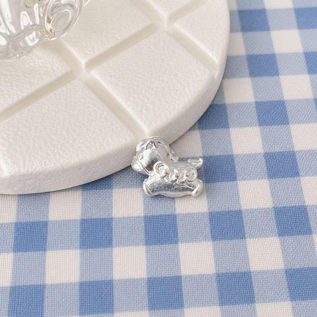 999 Sterling Silver Colorful Cartoon Horse Spacer Beads for DIY Bracelets