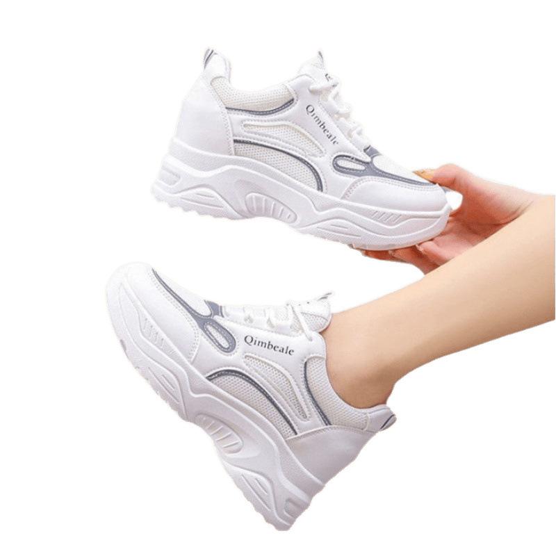 Dad shoes 2025 spring and autumn new Internet celebrity ins shoes trend breathable women's shoes increase height and show small feet