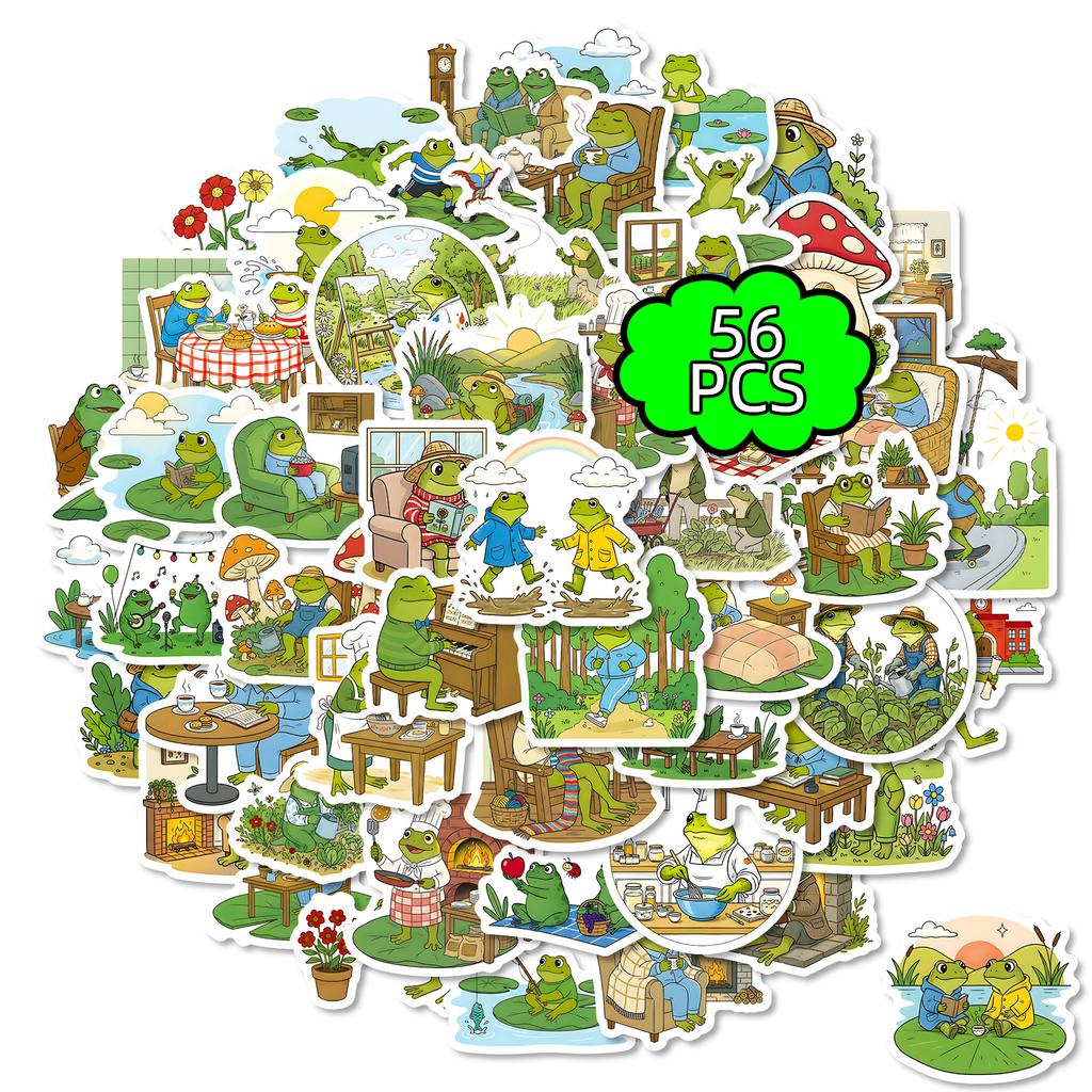 56 Cartoon Frog Graffiti Stickers Cute Travel Frog Decoration Mobile Phone Case Computer Stickers