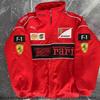 Men Women Vintage Racing Style Windproof Cycling Jacket Lightweight Embroidered Motorcycle Riding Outerwear