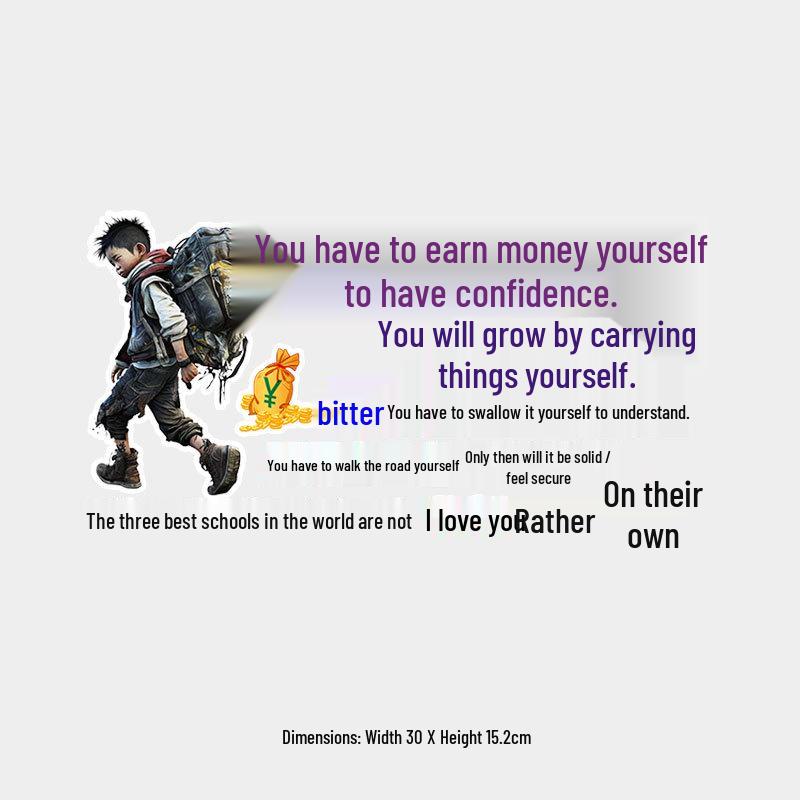 Self-Earned Money Boosts Confidence: Creative Personality Car Decal for Body & Window