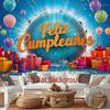 Geburtstagsparty Hintergrund Buntes Polyester Banner Fotokabinen Dekoration 103