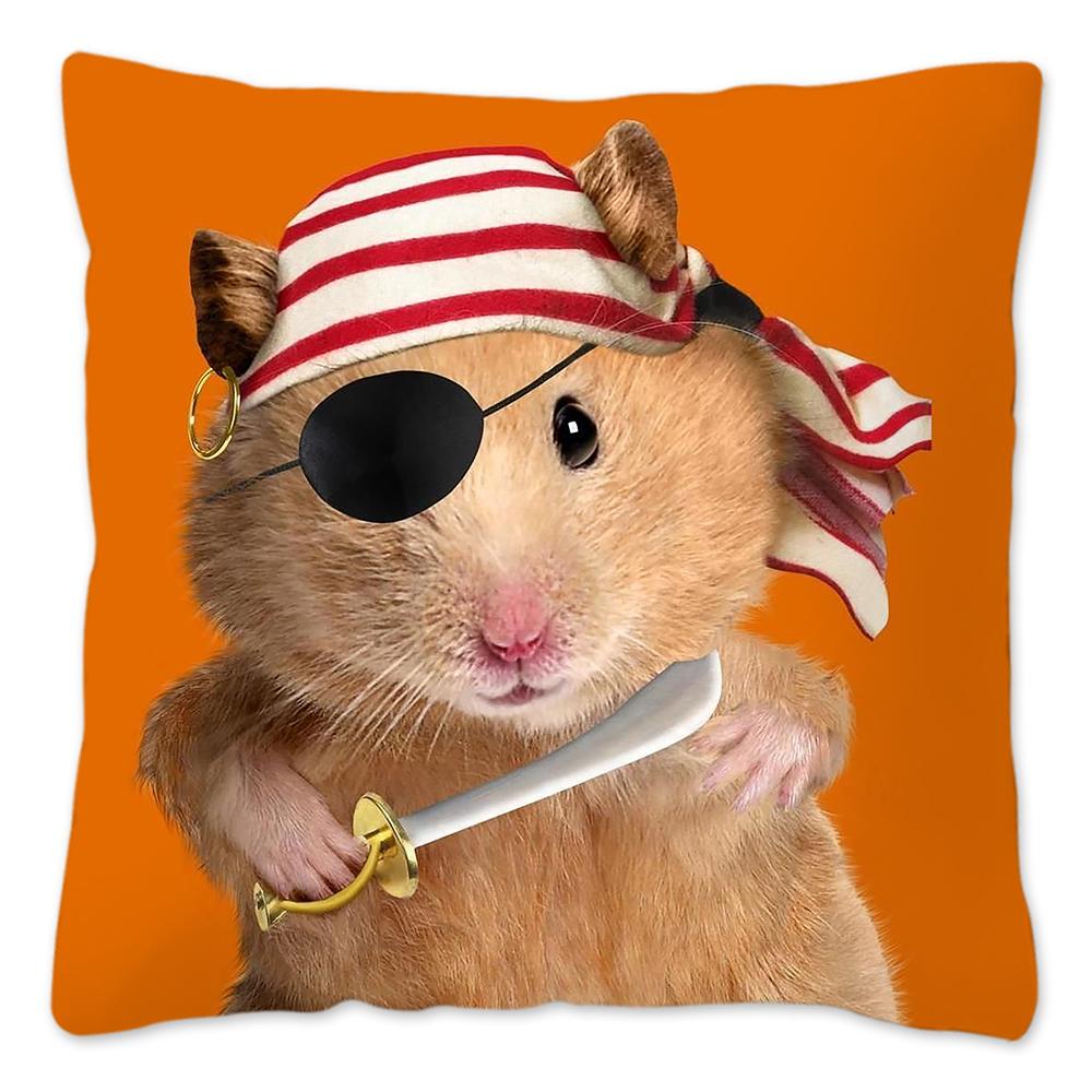 Funny Hamster Meme Pillow Cover Home Decor Polyester Cushion Cover for Sofa Car Cute Pillow Case Cojines Decorativos Para Sofá