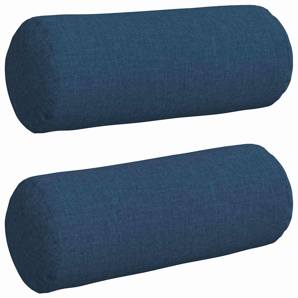 Bolster Cushions 2 Pieces Blue Ø 15 x 40 cm Fabric