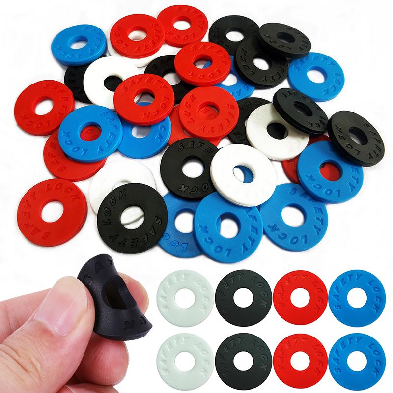 4 Pezzi/Confezione Blocca Cinturino per Chitarra Blocchi Fibbia in Gomma Fissaggio Sicuro Parti Colorate Accessori per Basso Chitarra Elettrica Legno ZYF